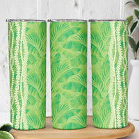 Hawaii Prince Kuhio Skinny Tumbler Lime Green Hawaiian Lau Maia With Leis LT05 - Polynesian Pride