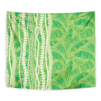 Hawaii Prince Kuhio Tapestry Lime Green Hawaiian Lau Maia With Leis