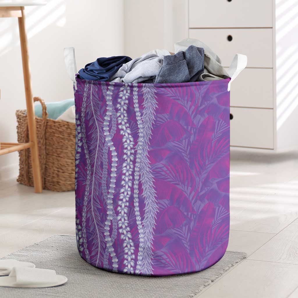 Hawaii Prince Kuhio Laundry Basket Violet Hawaiian Lau Maia With Leis