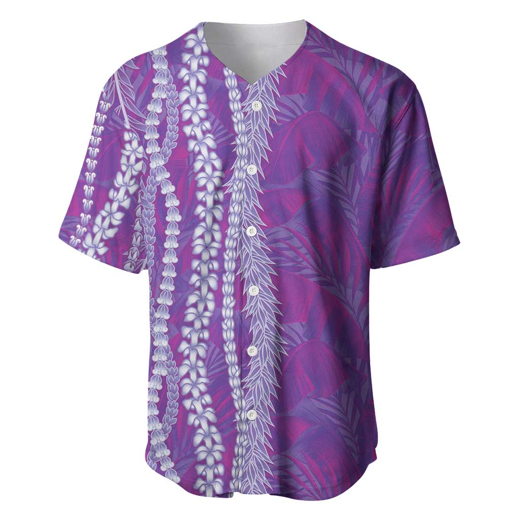 Hawaii Prince Kuhio Baseball Jersey Violet Hawaiian Lau Maia With Leis