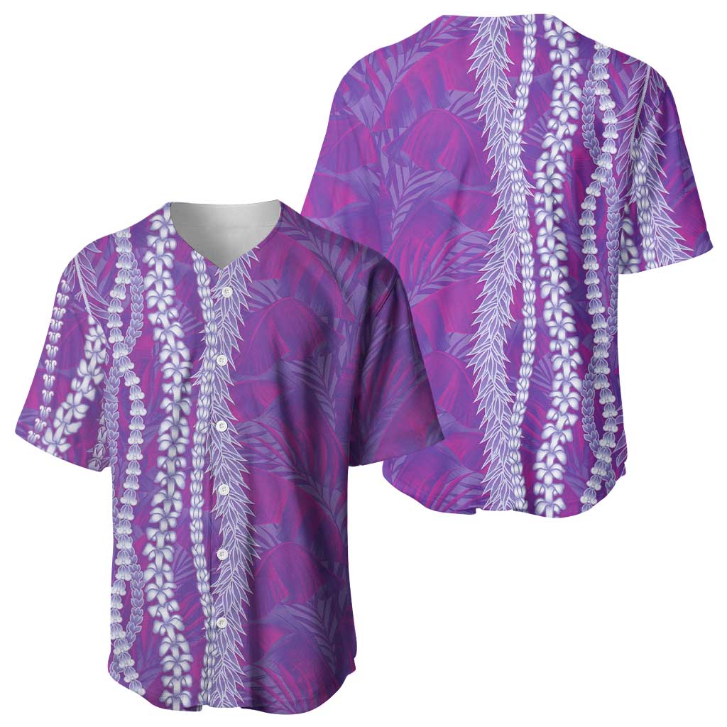 Hawaii Prince Kuhio Baseball Jersey Violet Hawaiian Lau Maia With Leis