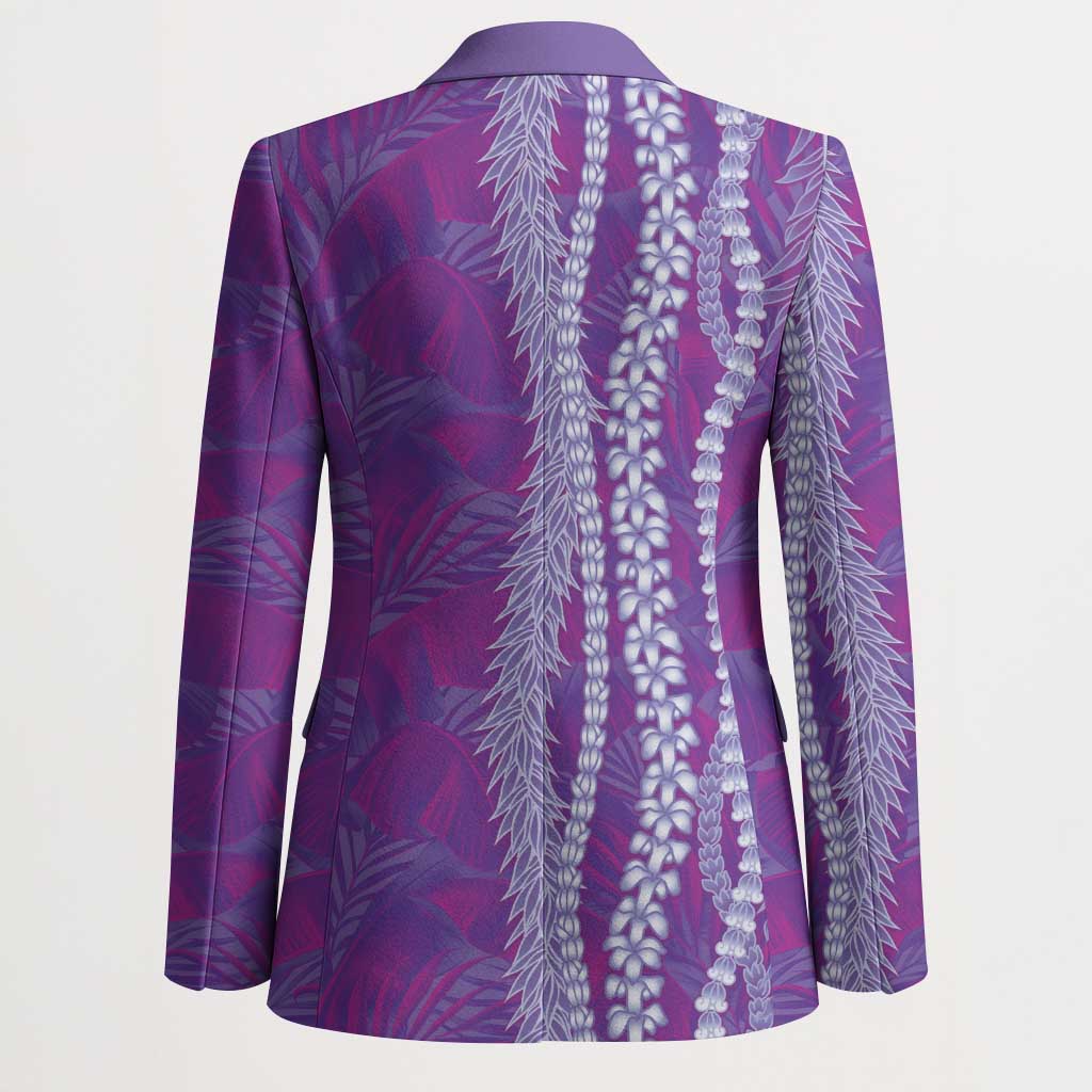 Hawaii Prince Kuhio Blazer Violet Hawaiian Lau Maia With Leis