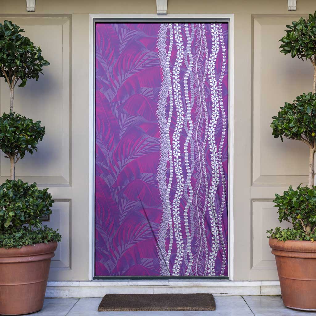 Hawaii Prince Kuhio Door Cover Violet Hawaiian Lau Maia With Leis LT05 Violet - Polynesian Pride