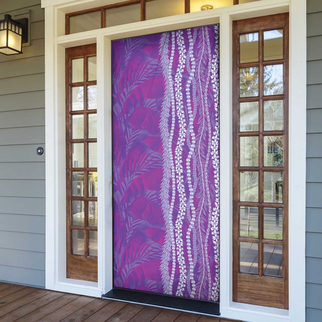 Hawaii Prince Kuhio Door Cover Violet Hawaiian Lau Maia With Leis LT05 - Polynesian Pride