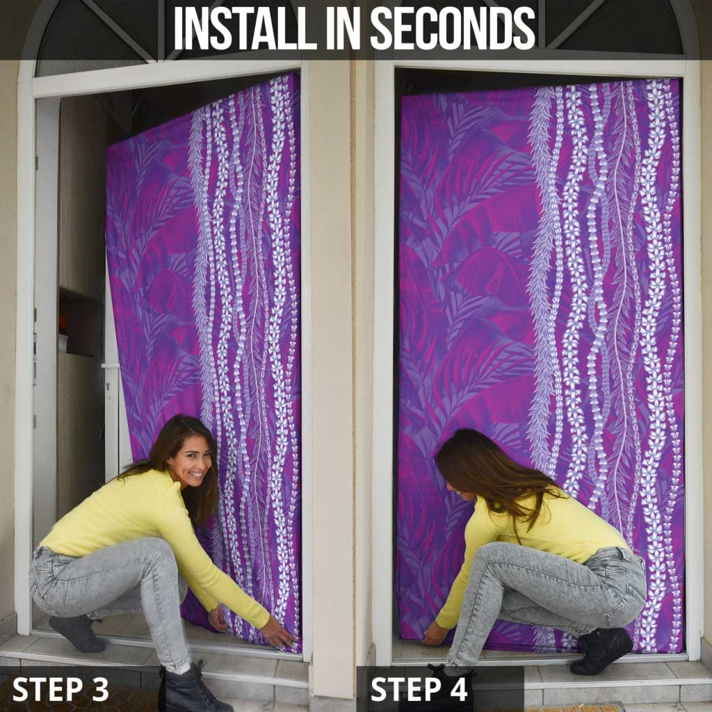 Hawaii Prince Kuhio Door Cover Violet Hawaiian Lau Maia With Leis LT05 - Polynesian Pride