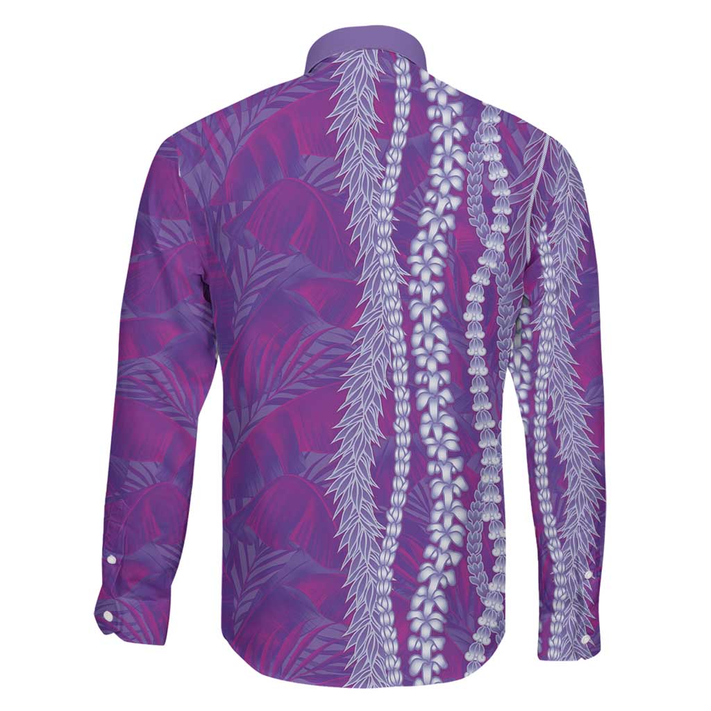 Hawaii Prince Kuhio Family Matching Short Sleeve Bodycon Dress and Hawaiian Shirt Violet Hawaiian Lau Maia With Leis