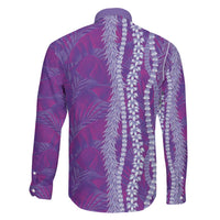 Hawaii Prince Kuhio Family Matching Short Sleeve Bodycon Dress and Hawaiian Shirt Violet Hawaiian Lau Maia With Leis