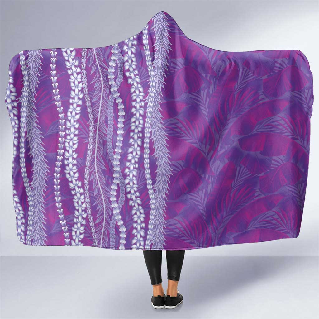Hawaii Prince Kuhio Hooded Blanket Violet Hawaiian Lau Maia With Leis