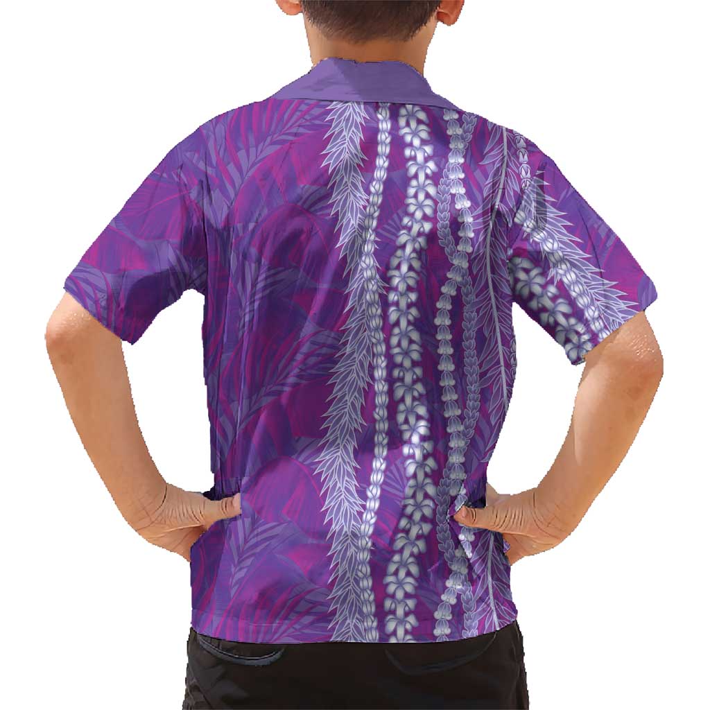 Hawaii Prince Kuhio Kid Hawaiian Shirt Violet Hawaiian Lau Maia With Leis