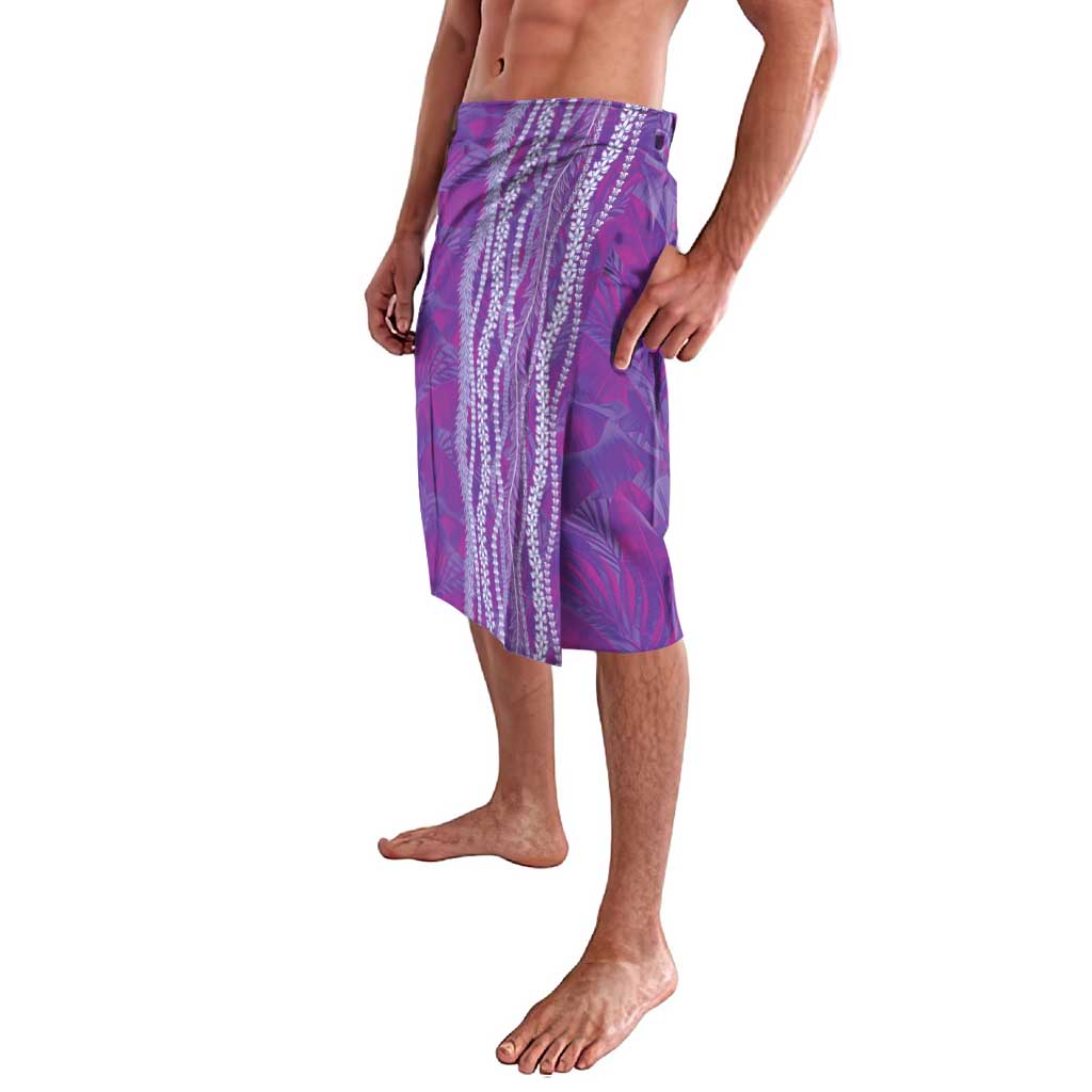 Hawaii Prince Kuhio Lavalava Violet Hawaiian Lau Maia With Leis