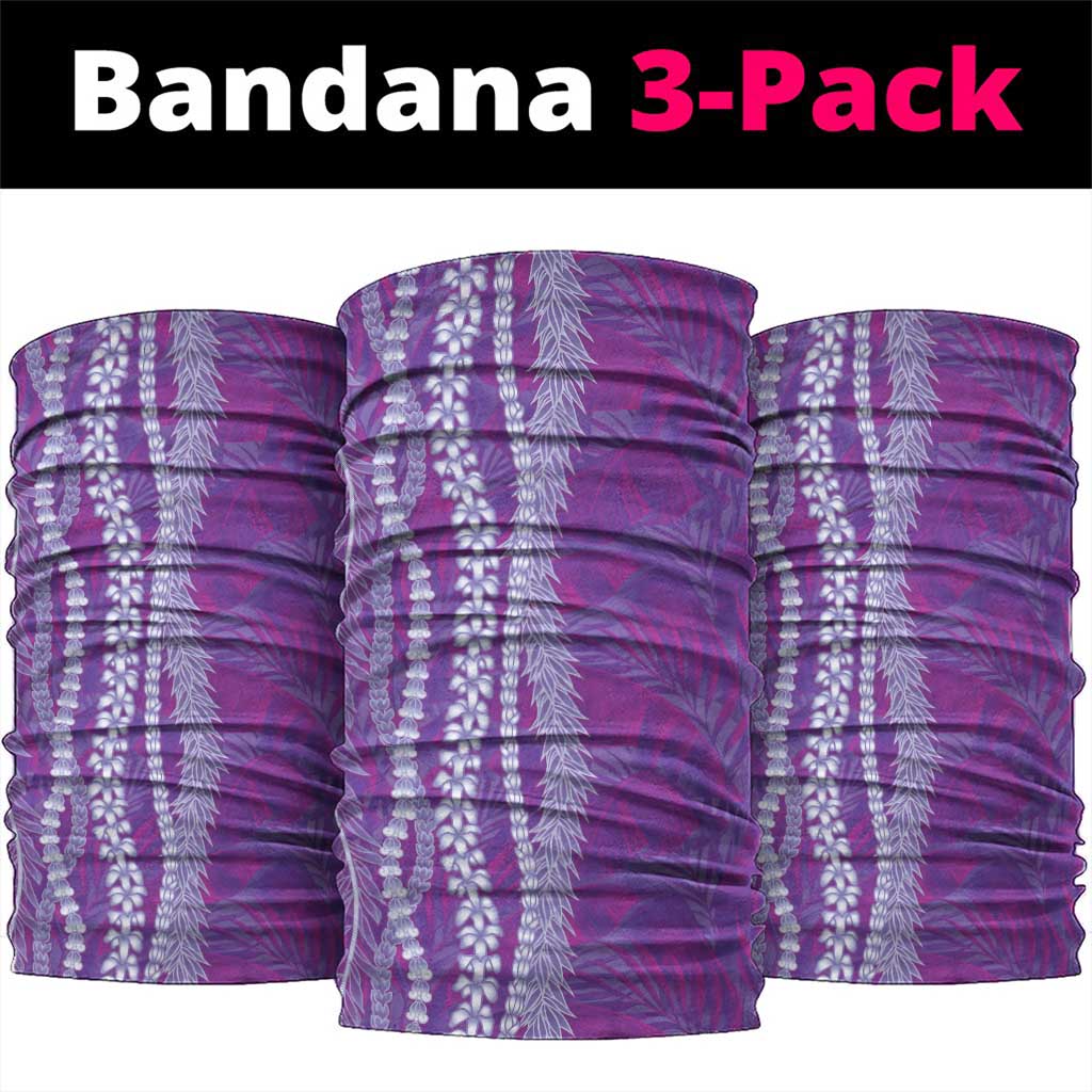 Hawaii Prince Kuhio Neck Gaiter Violet Hawaiian Lau Maia With Leis LT05 package One Size: 25*50cm Violet - Polynesian Pride