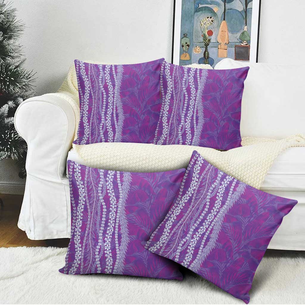 Hawaii Prince Kuhio Pillow Cover Violet Hawaiian Lau Maia With Leis