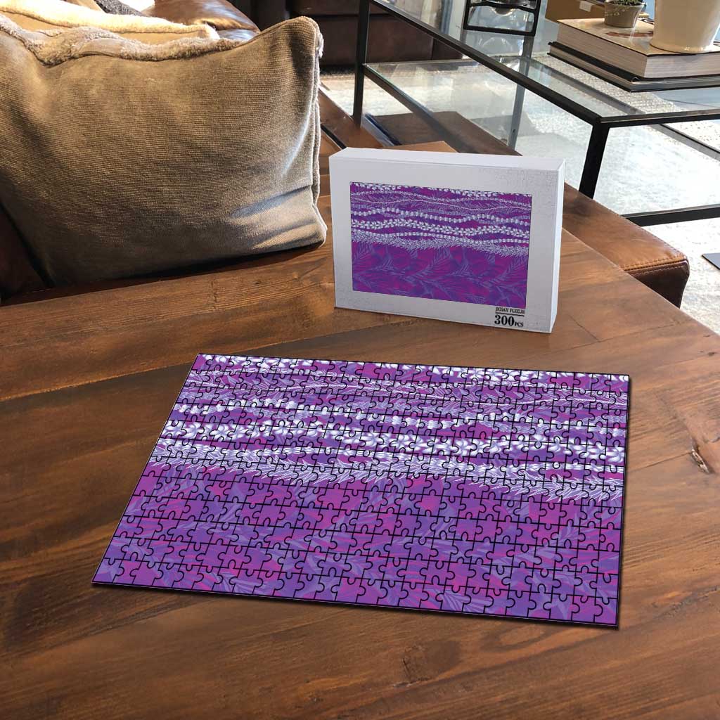Hawaii Prince Kuhio Puzzle Violet Hawaiian Lau Maia With Leis