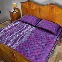 Hawaii Prince Kuhio Quilt Bed Set Violet Hawaiian Lau Maia With Leis LT05 - Polynesian Pride