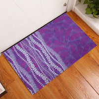Hawaii Prince Kuhio Rubber Doormat Violet Hawaiian Lau Maia With Leis LT05 - Polynesian Pride