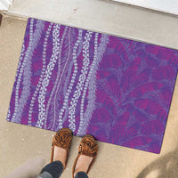 Hawaii Prince Kuhio Rubber Doormat Violet Hawaiian Lau Maia With Leis LT05 - Polynesian Pride