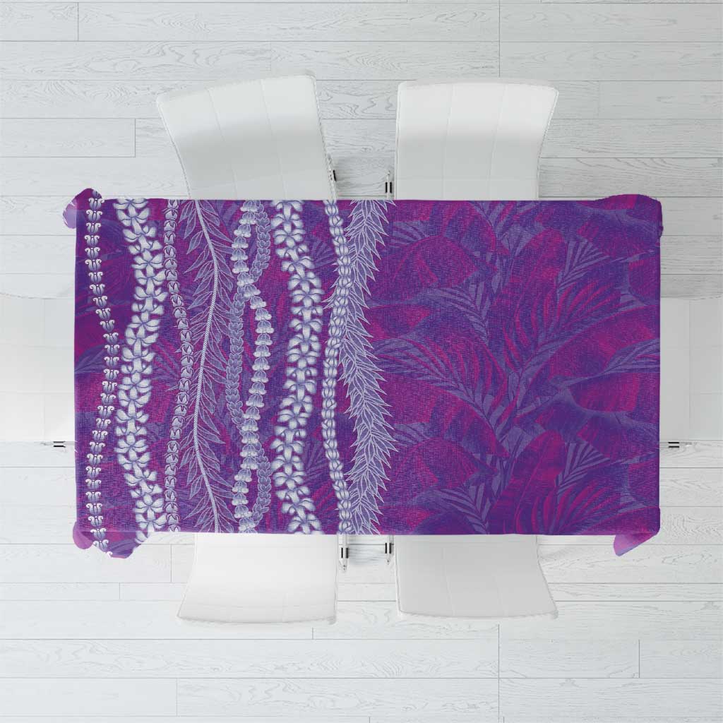 Hawaii Prince Kuhio Tablecloth Violet Hawaiian Lau Maia With Leis
