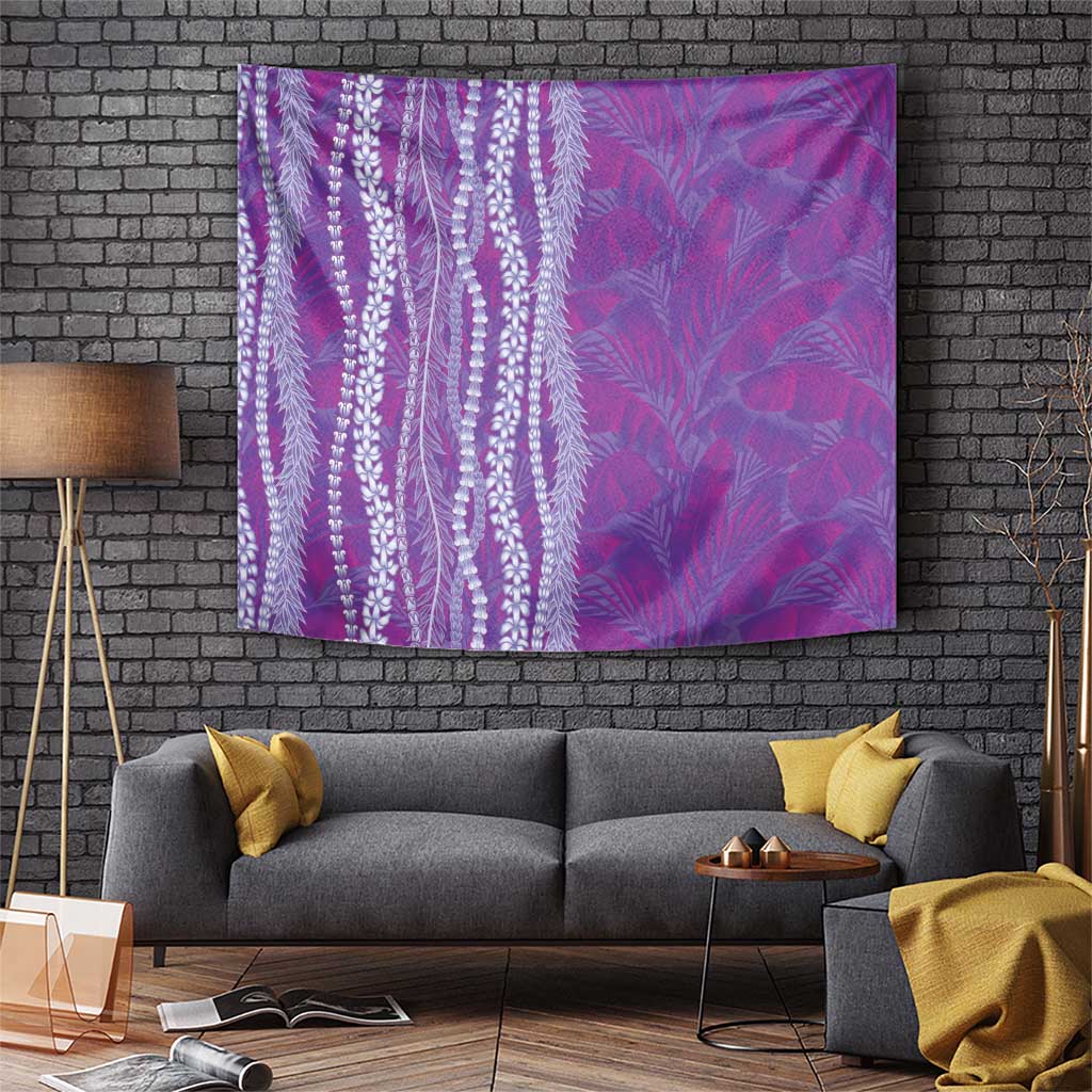Hawaii Prince Kuhio Tapestry Violet Hawaiian Lau Maia With Leis