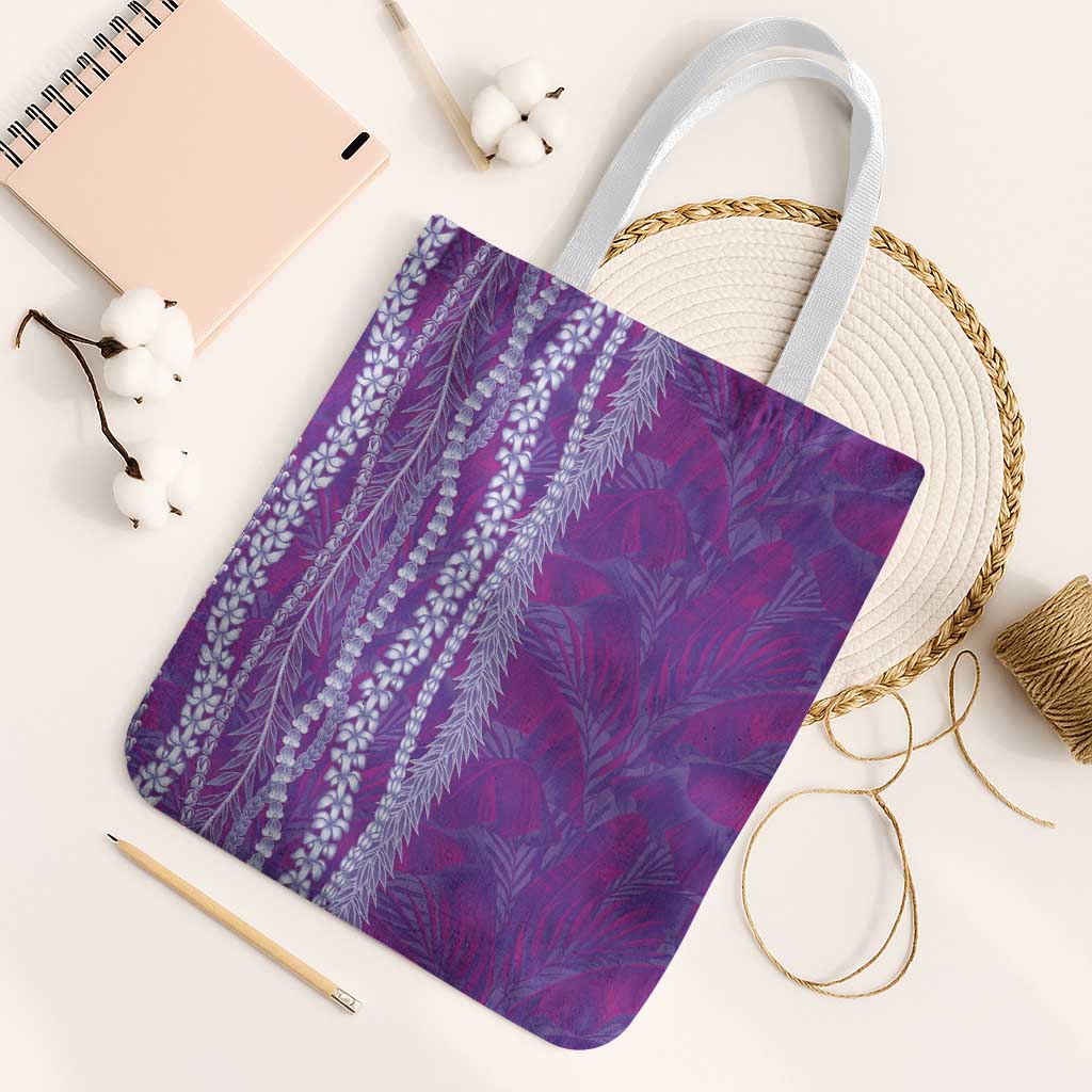 Hawaii Prince Kuhio Tote Bag Violet Hawaiian Lau Maia With Leis
