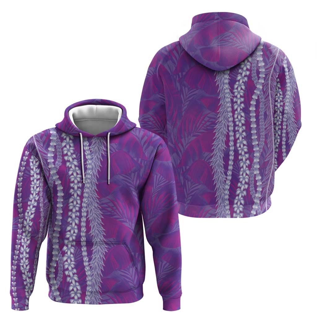Hawaii Prince Kuhio Zip Hoodie Violet Hawaiian Lau Maia With Leis