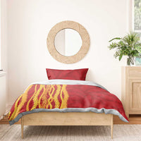 Hawaii Prince Kuhio Bedding Set Red Hawaiian Lau Maia With Leis