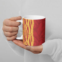 Hawaii Prince Kuhio Ceramic Mug Red Hawaiian Lau Maia With Leis