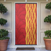 Hawaii Prince Kuhio Door Cover Red Hawaiian Lau Maia With Leis LT05 Red - Polynesian Pride