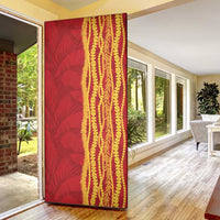 Hawaii Prince Kuhio Door Cover Red Hawaiian Lau Maia With Leis LT05 - Polynesian Pride