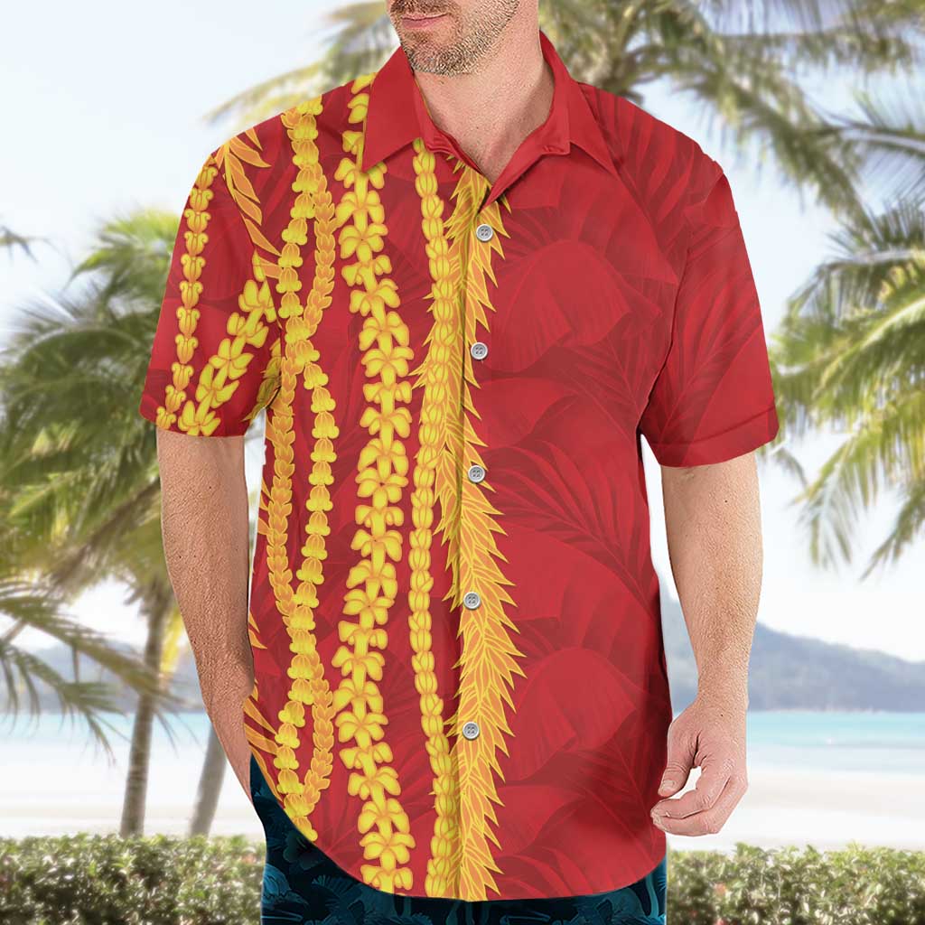 Hawaii Prince Kuhio Hawaiian Shirt Red Hawaiian Lau Maia With Leis