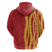 Hawaii Prince Kuhio Hoodie Red Hawaiian Lau Maia With Leis LT05 - Polynesian Pride