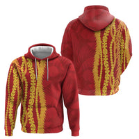 Hawaii Prince Kuhio Hoodie Red Hawaiian Lau Maia With Leis LT05 - Polynesian Pride