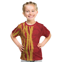 Hawaii Prince Kuhio Kid T Shirt Red Hawaiian Lau Maia With Leis