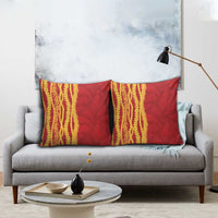 Hawaii Prince Kuhio Pillow Cover Red Hawaiian Lau Maia With Leis LT05 - Polynesian Pride