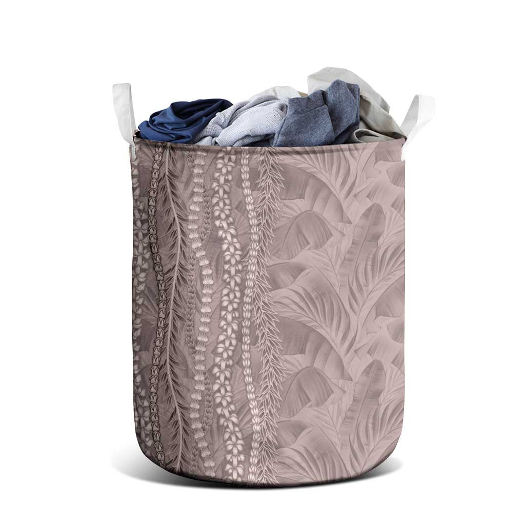 Hawaii Prince Kuhio Laundry Basket Mocha Hawaiian Lau Maia With Leis