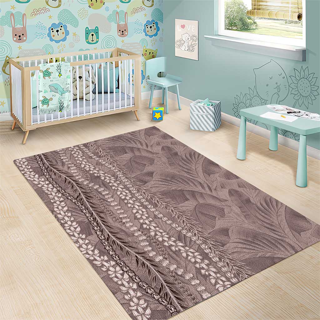 Hawaii Prince Kuhio Area Rug Mocha Hawaiian Lau Maia With Leis