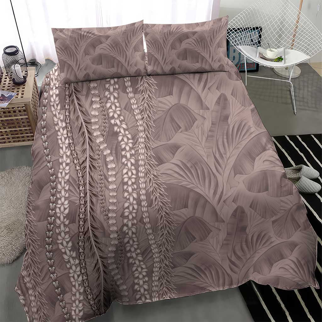 Hawaii Prince Kuhio Bedding Set Mocha Hawaiian Lau Maia With Leis