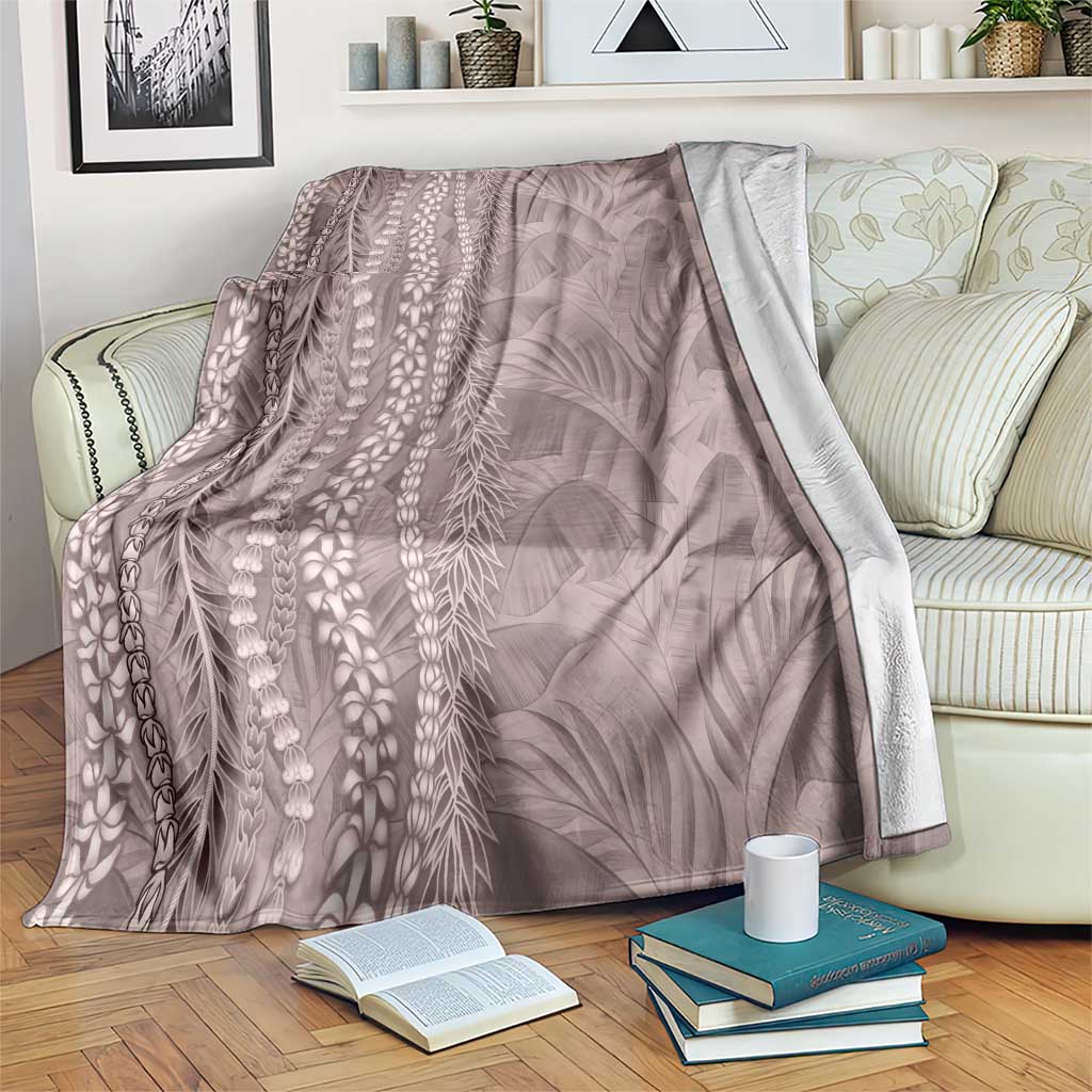 Hawaii Prince Kuhio Blanket Mocha Hawaiian Lau Maia With Leis