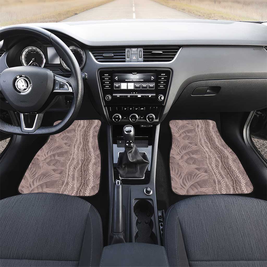 Hawaii Prince Kuhio Car Mats Mocha Hawaiian Lau Maia With Leis