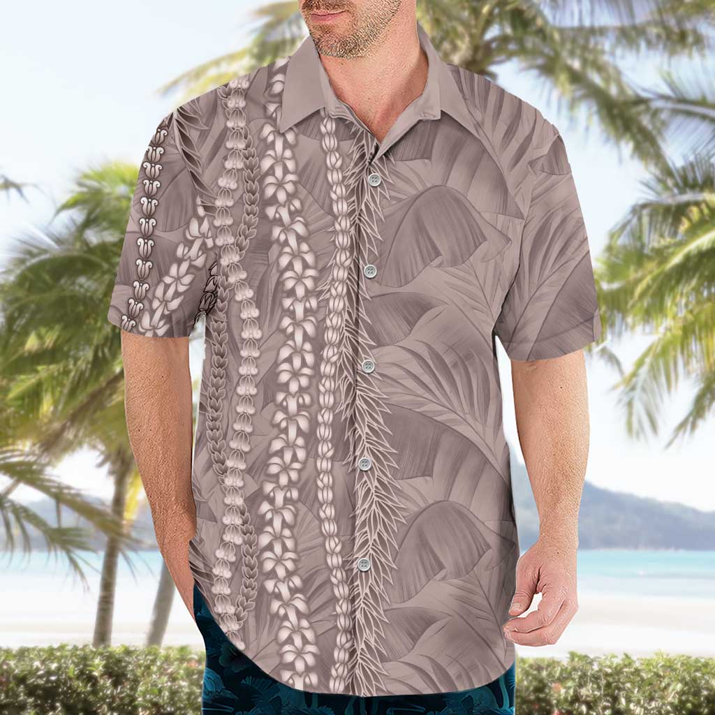 Hawaii Prince Kuhio Hawaiian Shirt Mocha Hawaiian Lau Maia With Leis