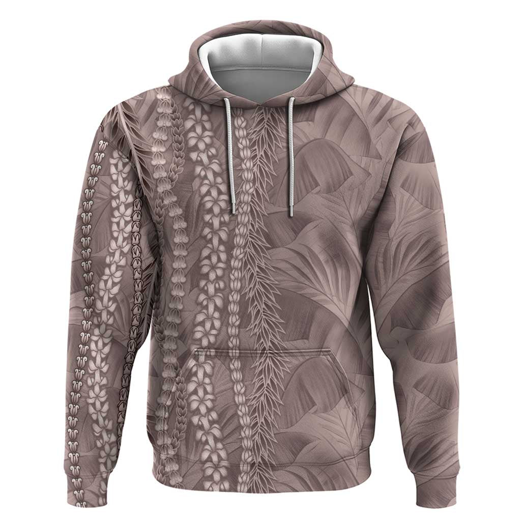 Hawaii Prince Kuhio Hoodie Mocha Hawaiian Lau Maia With Leis LT05 Pullover Hoodie Mocha - Polynesian Pride