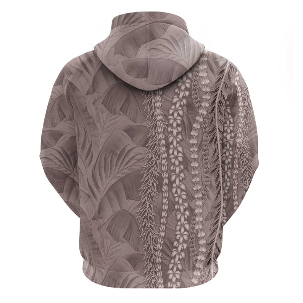 Hawaii Prince Kuhio Hoodie Mocha Hawaiian Lau Maia With Leis LT05 - Polynesian Pride