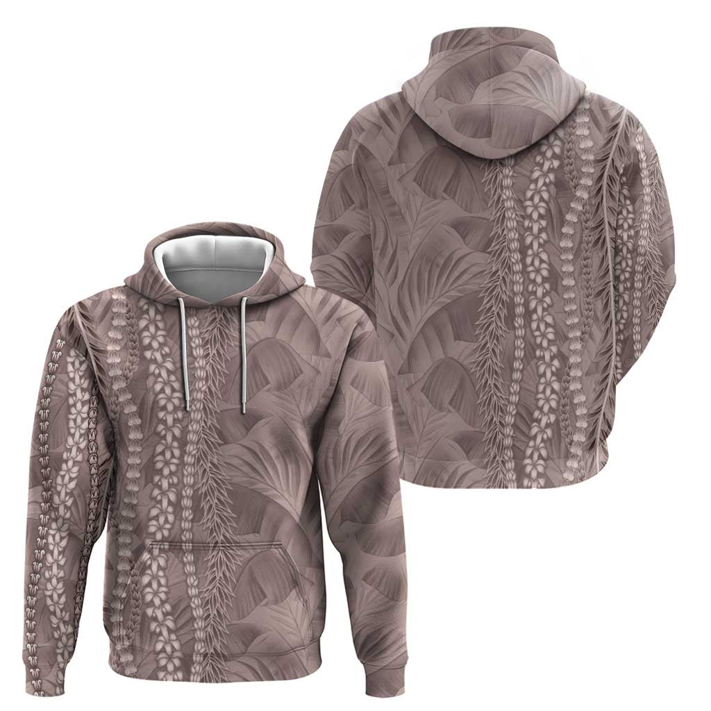 Hawaii Prince Kuhio Hoodie Mocha Hawaiian Lau Maia With Leis LT05 - Polynesian Pride