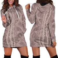 Hawaii Prince Kuhio Hoodie Dress Mocha Hawaiian Lau Maia With Leis