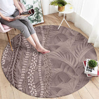 Hawaii Prince Kuhio Round Carpet Mocha Hawaiian Lau Maia With Leis