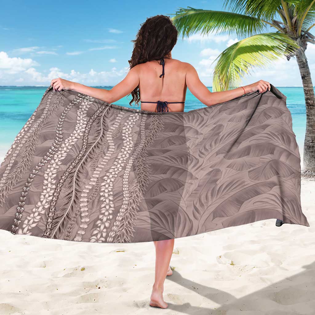 Hawaii Prince Kuhio Sarong Mocha Hawaiian Lau Maia With Leis