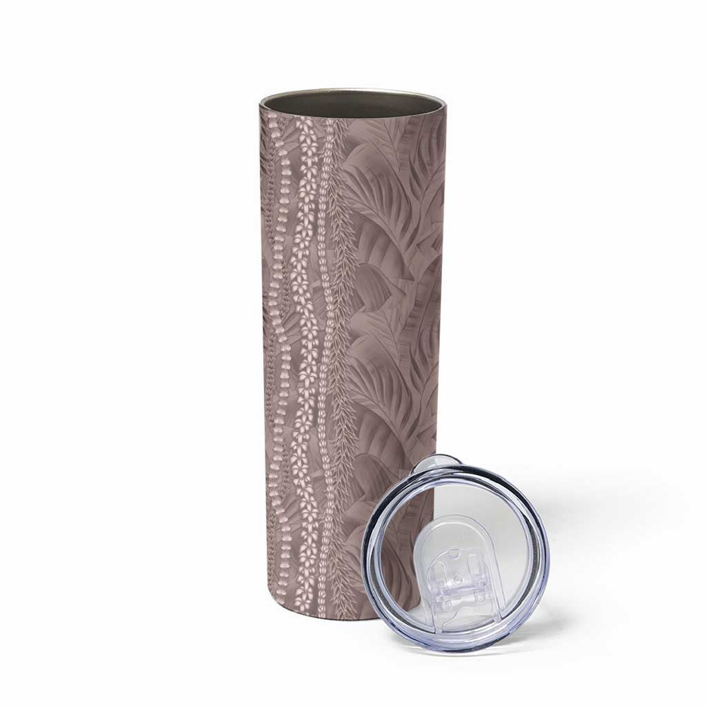 Hawaii Prince Kuhio Skinny Tumbler Mocha Hawaiian Lau Maia With Leis LT05 - Polynesian Pride