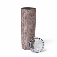 Hawaii Prince Kuhio Skinny Tumbler Mocha Hawaiian Lau Maia With Leis LT05 - Polynesian Pride