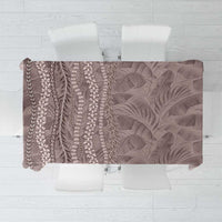 Hawaii Prince Kuhio Tablecloth Mocha Hawaiian Lau Maia With Leis