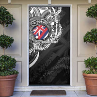 Personalised Hawaii Prince Kuhio Door Cover Hawaiian Maile Lei LT05 Black - Polynesian Pride