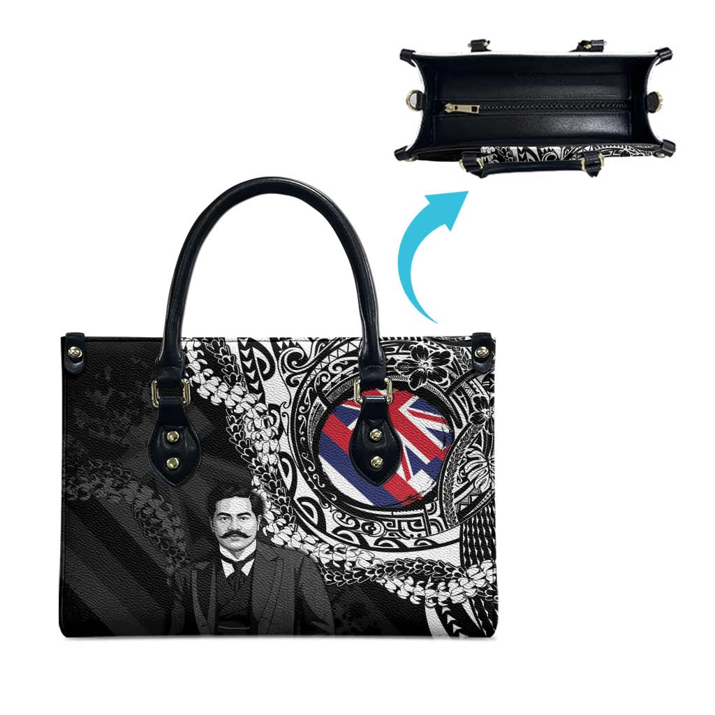 Hawaii Prince Kuhio Leather Bag Hawaiian Maile Lei
